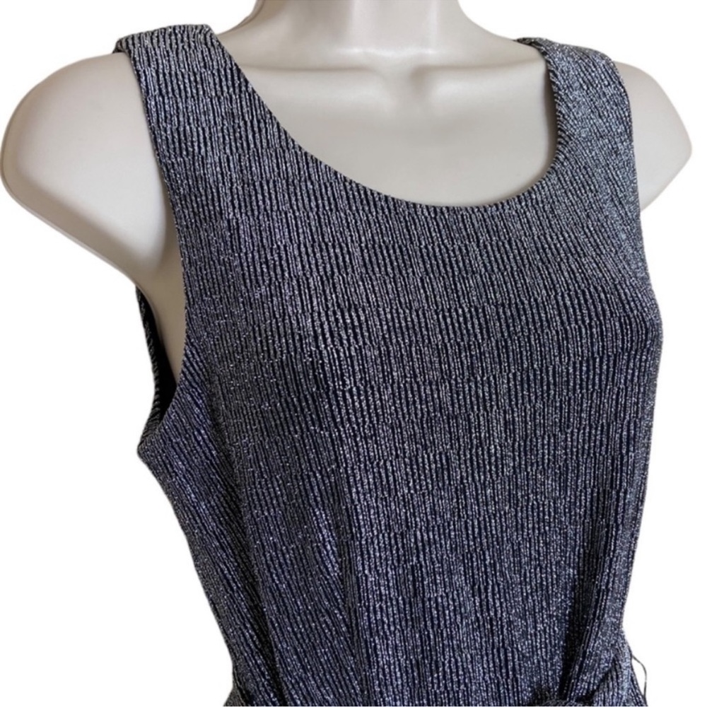 New Nicole Miller Shimmer/Metallic Jumpsuit in Silver - Picture 7 of 12